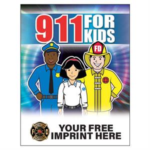 Imprinted 911 Coloring Book - Full Color Serving Cross
