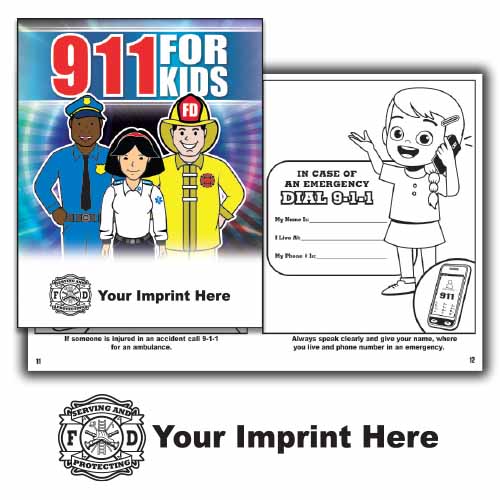 Imprinted 911 Coloring Book - Serve & Protect