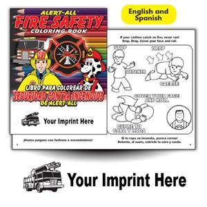 Imprinted Alert-All Bilingual Coloring Book - Fire Truck