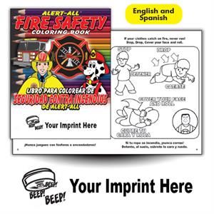 Imprinted Alert-All Bilingual Coloring Book - Smoke Alarm
