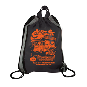 Imprinted Black Drawstring Backpacks - Halloween Station