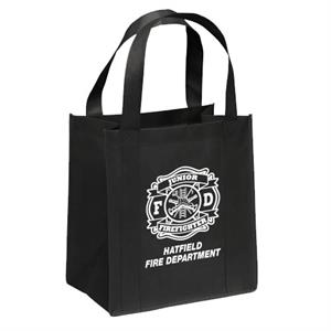 Imprinted Black Tote Bag - Jr FF Maltese Cross
