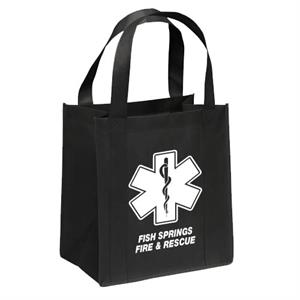 Imprinted Black Tote Bag - Star of Life