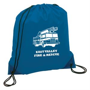 Imprinted Blue Cinch Backpack - Fire Truck