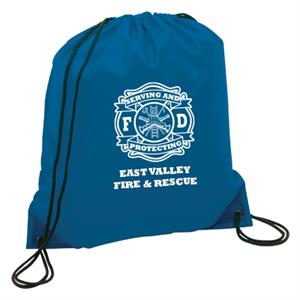 Imprinted Blue Cinch Backpack - Serve & Protect
