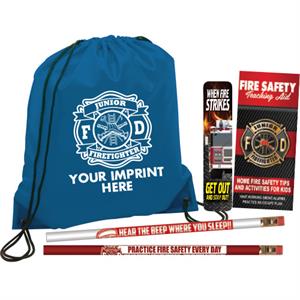 Imprinted Blue Cinch Backpack Kit - Jr. FF Maltese