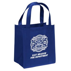 Imprinted Blue Tote Bag - Serve & Protect Maltese Cross