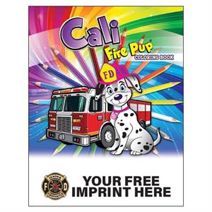 Imprinted Cali Fire Pup Coloring Book - Full Color Jr. FF Maltese