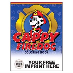 Imprinted Cappy Firedog Coloring Activity Book - Full Color Custom Logo
