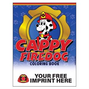 Imprinted Cappy Firedog Coloring Activity Book - Full Color Fire Truck