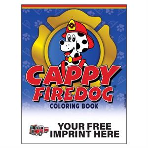 Imprinted Cappy Firedog Coloring Activity Book - Full Color Fire Truck