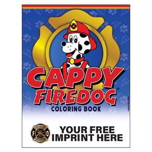Imprinted Cappy Firedog Coloring Activity Book - Full Color Serving Cross