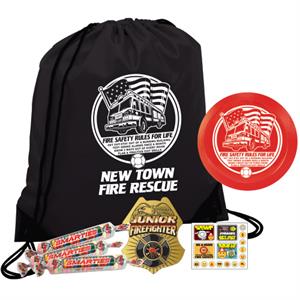 Imprinted Cinch Backpack - Black - w/ Mini Flyer Pack