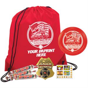 Imprinted Cinch Backpack - Red - w/ Mini Flyer Pack