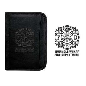 Imprinted Debossed Jr. Zippered Padfolio - 7^ W x 9.5^ H
