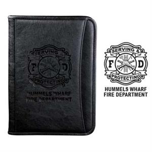Imprinted Debossed Zippered Padfolio - 10^ W x 13^ H