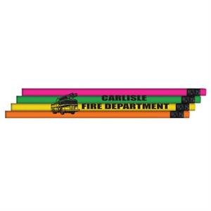 Imprinted Economy Neon Pencils Assorted - Fire Truck