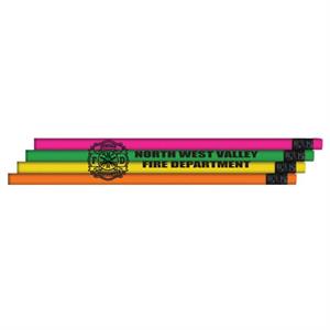 Imprinted Economy Neon Pencils Assorted - Jr FF Maltese Cross