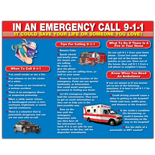 Imprinted Emergency 9-1-1 Brochure 3