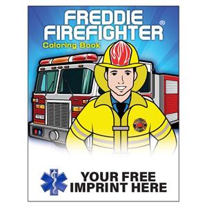 Imprinted Freddie Firefighter Coloring Book - Full Color Star of Life