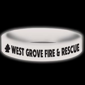 Imprinted Glow Awareness Band - White - Fire Hydrant