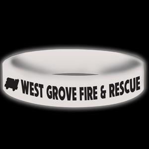 Imprinted Glow Awareness Band - White - Fire Truck