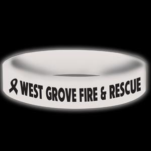 Imprinted Glow Awareness Band - White - Ribbon
