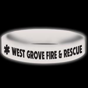 Imprinted Glow Awareness Band - White - Star of Life