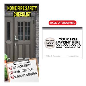 Imprinted Home Fire Safety Checklist Brochure w/Full Color Logo