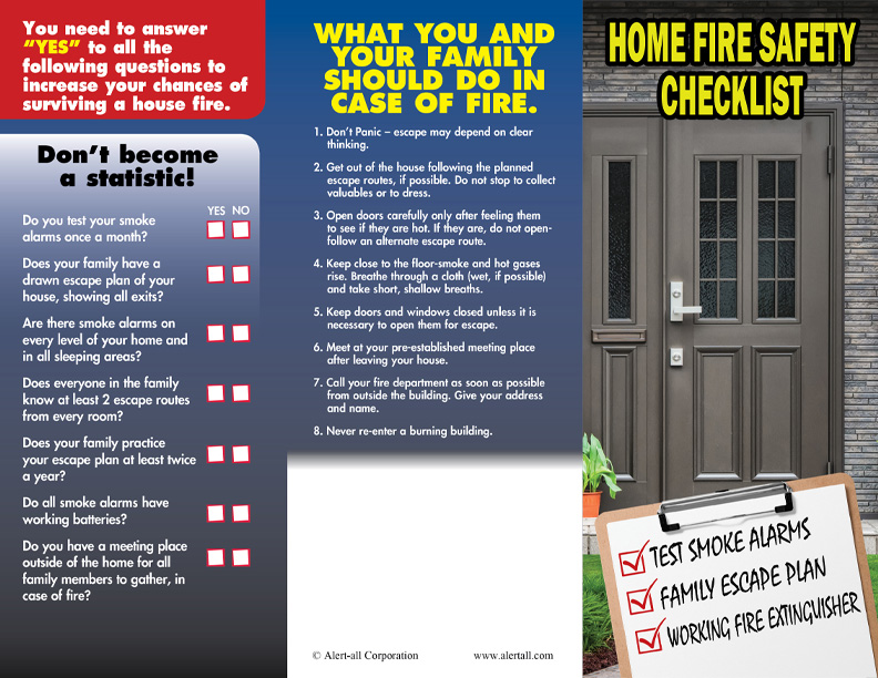 Imprinted Home Fire Safety Checklist Brochure 2