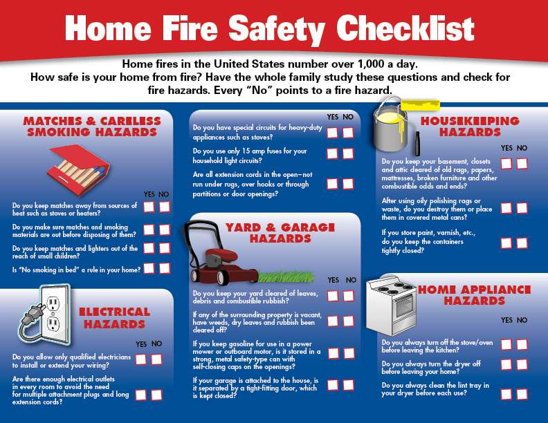Imprinted Home Fire Safety Checklist Brochure 3