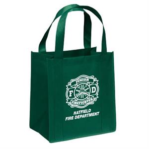 Imprinted Hunter Green Tote Bag -  Jr FF Maltese Cross