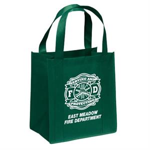 Imprinted Hunter Green Tote Bag - Serve & Protect Maltese Cross