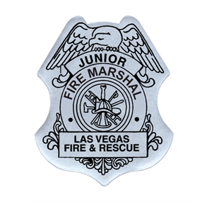 Imprinted Jr. Fire Marshal Stick-On Badge - Silver