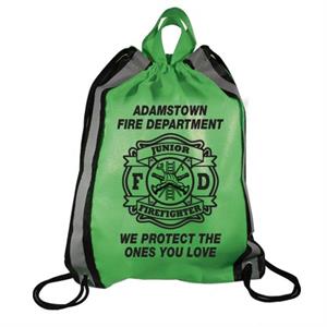 Imprinted Lime Jr. FF Maltese Reflect Drawstring Backpack