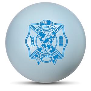 Imprinted Lt. Blue 2.75^ Stress Ball - Autism Awareness Ribbon