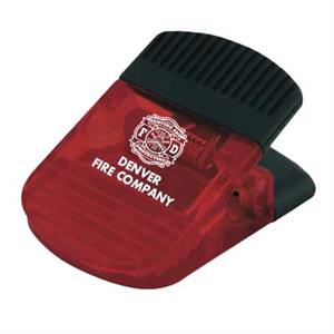 Imprinted Magnetic Jumbo Clip - Translucent Red