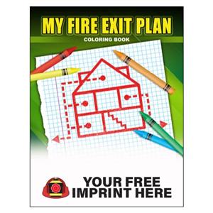 Imprinted My Fire Exit Plan Coloring Book - Full Color Fire Truck