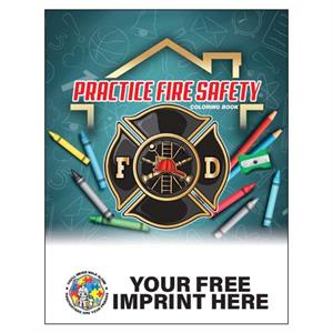 Imprinted Practice Fire Safety Coloring Book - Full Color Autism Awareness FF