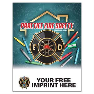 Imprinted Practice Fire Safety Coloring Book - Full Color Autism Ribbon