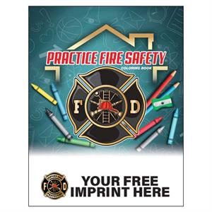 Imprinted Practice Fire Safety Coloring Book - Full Color Serving Cross