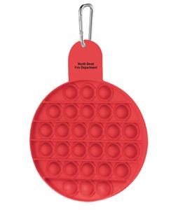 Imprinted Push Pop Circle Stress Reliever - Red