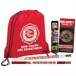 Imprinted Red Cinch Backpack Kit - 2024 Theme