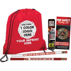Imprinted Red Cinch Backpack Kit - Full Custom Logo