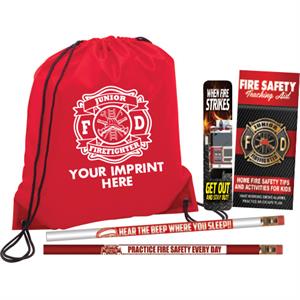 Imprinted Red Cinch Backpack Kit - Jr. FF Maltese