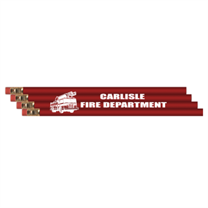 Imprinted Red Economy Pencils - Fire Truck