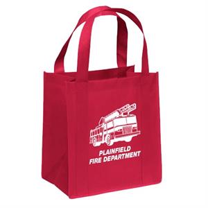 Imprinted Red Tote Bag - Fire Truck