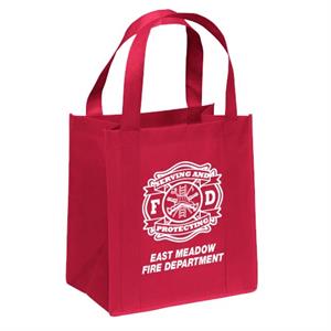 Imprinted Red Tote Bag - Serve & Protect Maltese Cross
