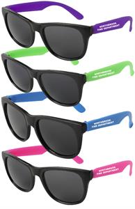 Imprinted Retro Sunglasses - Neon Color Assortment