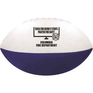 Imprinted Royal Blue/White Foam Football